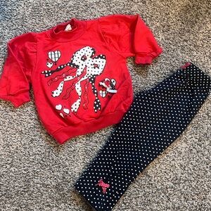 Vintage 90s Buster Brown Red Set